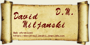 David Miljanski vizit kartica